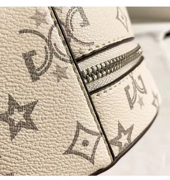 DEEPKEE original nubuck handmade full-grain genuine leather cowhide bag DEEPKEE HANDMADE LEATHER Miss Gail Luxury OOTD Round Crossbody Bag #G1144