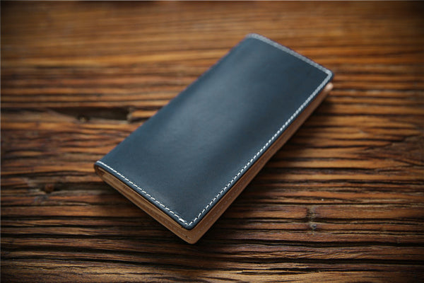 DEEPKEE original nubuck handmade full-grain genuine leather cowhide bag Handmade Personalized harley Leather Bifold Wallet #125_1