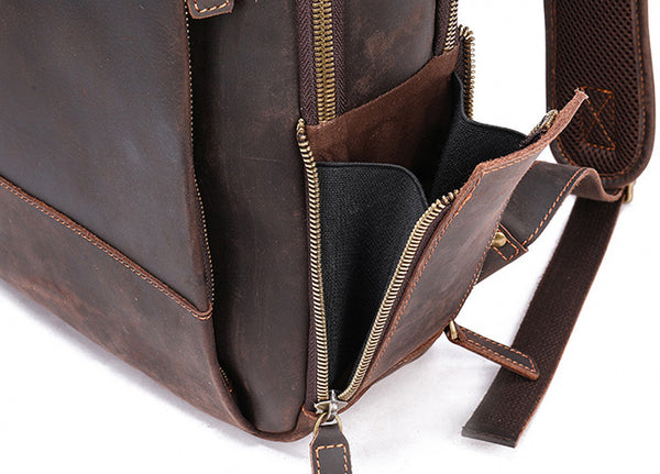 DEEPKEE original nubuck handmade full-grain genuine leather cowhide bag Bartholomew Cowhide Backpack No5008