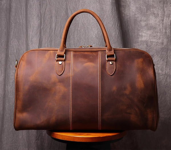 DEEPKEE original nubuck handmade full-grain genuine leather cowhide bag DEEPKEE LEATHER | The Lincoln Travel Bag No.30075