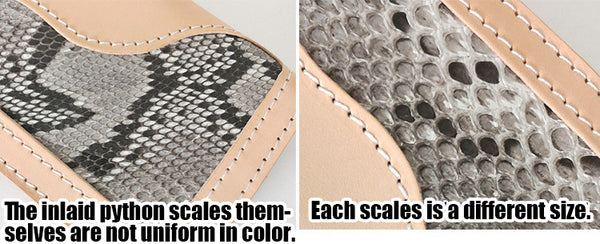 DEEPKEE original nubuck handmade full-grain genuine leather cowhide bag DEEPKEE Handmade Python Leather Bifold Wallet #59895