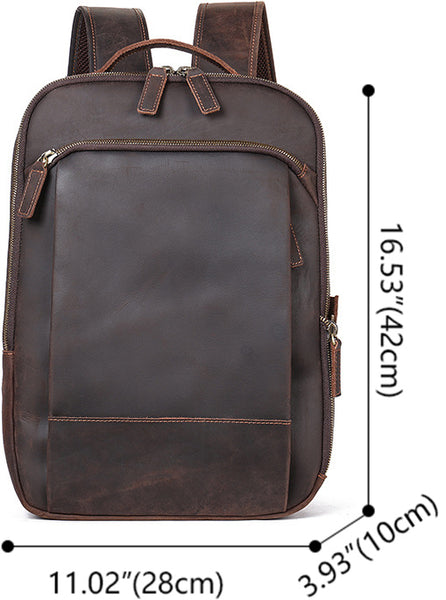 DEEPKEE original nubuck handmade full-grain genuine leather cowhide bag Bartholomew Cowhide Backpack No5008
