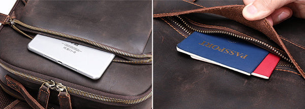 DEEPKEE original nubuck handmade full-grain genuine leather cowhide bag Bartholomew Cowhide Backpack No5008