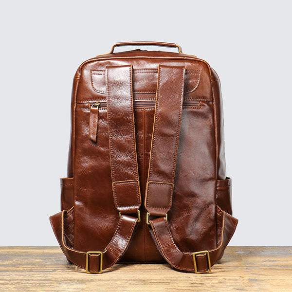DEEPKEE original nubuck handmade full-grain genuine leather cowhide bag The Executive Duffel Backpack #0825-2