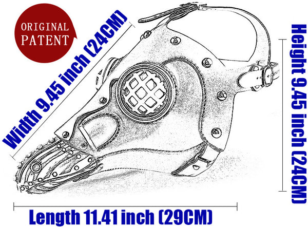 DEEPKEE original nubuck handmade full-grain genuine leather cowhide bag Steampunk Plague Bird Beak Doctor Mask #HG104