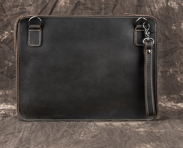 DEEPKEE original nubuck handmade full-grain genuine leather cowhide bag Classy Leather Mens Work Wirstlet Cluch Messenger Bag For Men #100072