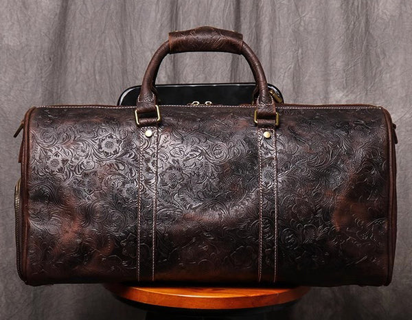 DEEPKEE original nubuck handmade full-grain genuine leather cowhide bag DEEPKEE LEATHER | Sheridan Style Duffle Bag No.30009-5