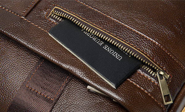 DEEPKEE original nubuck handmade full-grain genuine leather cowhide bag DEEPKEE LEATHER | 14 inch business briefcase No.2019A&2099