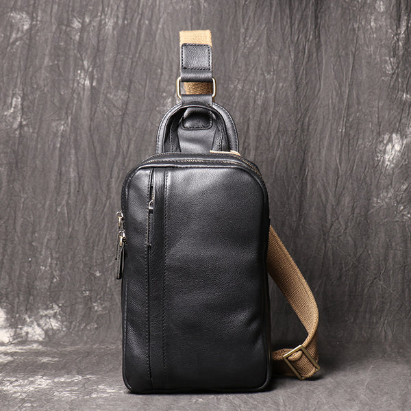 DEEPKEE original nubuck handmade full-grain genuine leather cowhide bag Aubrey Sling Bag No.9843