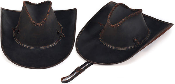DEEPKEE original nubuck handmade full-grain genuine leather cowhide bag DEEPKEE shop brown leather hat 3040