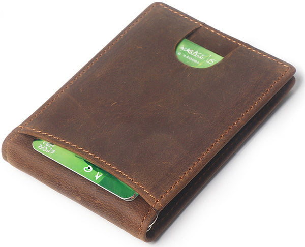 DEEPKEE original nubuck handmade full-grain genuine leather cowhide bag DEEPKEEE HANDMADE | Cowhide Bi-fold Wallet No.188