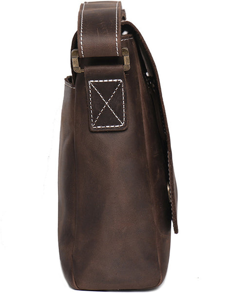 DEEPKEE original nubuck handmade full-grain genuine leather cowhide bag BASIS COWHIDE LEATHER MESSENGER BAG #30166