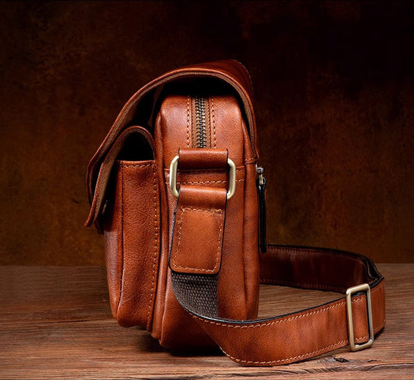 DEEPKEE original nubuck handmade full-grain genuine leather cowhide bag The DEEPKEE Flap Messenger Bag #5130