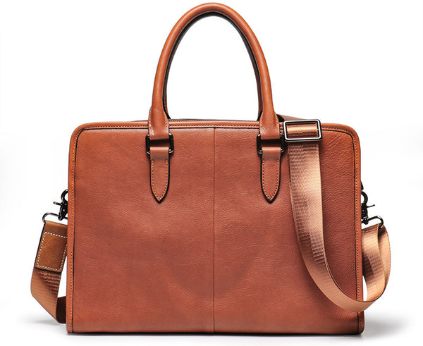 DEEPKEE original nubuck handmade full-grain genuine leather cowhide bag Vegetable Tanned Cowhide Leather Briefcase for laptop No.30046