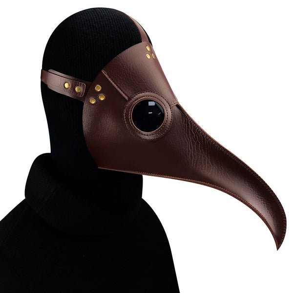 DEEPKEE original nubuck handmade full-grain genuine leather cowhide bag Plague Doctor Bird Mask Long Nose Beak Cosplay Steampunk Costume #FHG107