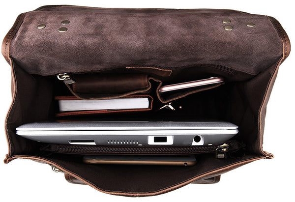 DEEPKEE original nubuck handmade full-grain genuine leather cowhide bag The Mahi Leather Backpack #7283