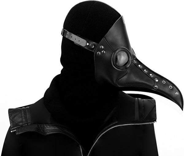 DEEPKEE original nubuck handmade full-grain genuine leather cowhide bag Halloween Steampunk Plague doctor Beak Mask Ball Party Mask HG65006