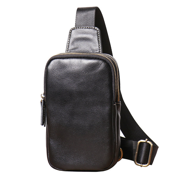 DEEPKEE original nubuck handmade full-grain genuine leather cowhide bag Freddie Chest Bag No.4018
