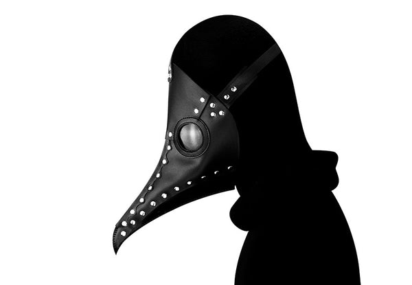 DEEPKEE original nubuck handmade full-grain genuine leather cowhide bag Fancy Plague Doctor Mask Birds Mouth Long Nose Dress Up #HG083