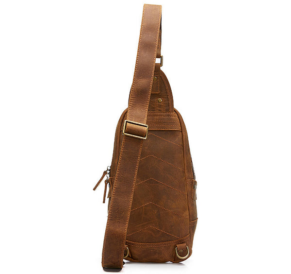 DEEPKEE original nubuck handmade full-grain genuine leather cowhide bag DEEPKEE Original 12’ Leather Chest Bag #A1026