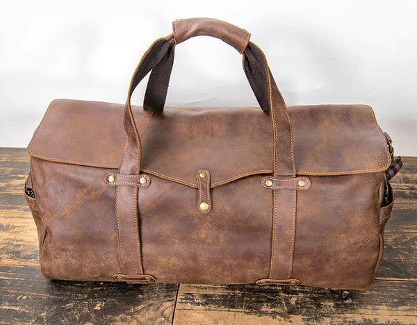 DEEPKEE original nubuck handmade full-grain genuine leather cowhide bag Marty Nubuck Duffle Bag No.S1618