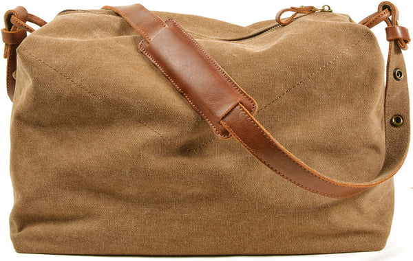 DEEPKEE original nubuck handmade full-grain genuine leather cowhide bag Simple casual literary canvas satchel #9305