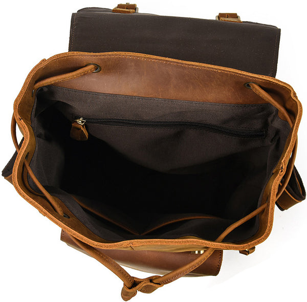 DEEPKEE original nubuck handmade full-grain genuine leather cowhide bag DEEPKEE LEATHER | The Hagen Leather Vintage Backpack G240