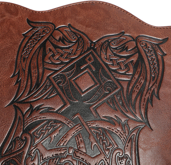 DEEPKEE original nubuck handmade full-grain genuine leather cowhide bag Nordic Viking Wristguard Medieval Renaissance COSPLAY Props Arm Guards FAS053