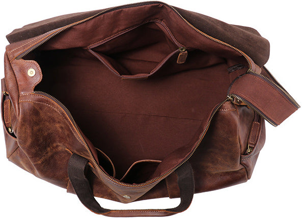 DEEPKEE original nubuck handmade full-grain genuine leather cowhide bag Marty Nubuck Duffle Bag No.S1618