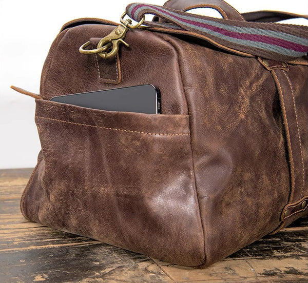 DEEPKEE original nubuck handmade full-grain genuine leather cowhide bag Marty Nubuck Duffle Bag No.S1618