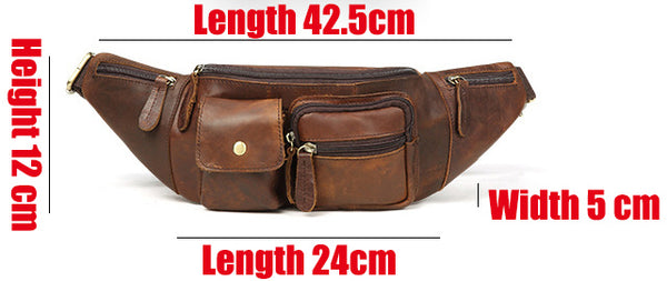 DEEPKEE original nubuck handmade full-grain genuine leather cowhide bag The Ultimate Leather Fanny Pack #6375