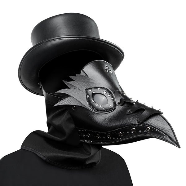 DEEPKEE original nubuck handmade full-grain genuine leather cowhide bag Deepkee Bird Mask Long PU Leather Steampunk Mask #FPBM064