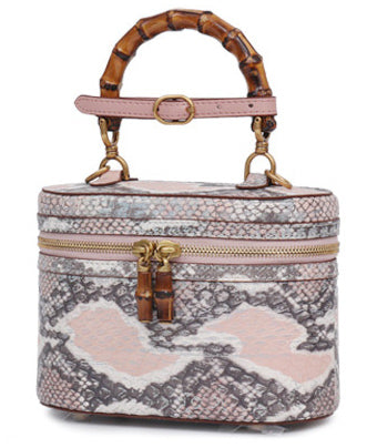 DEEPKEE original nubuck handmade full-grain genuine leather cowhide bag Snake Skin Python Skin High Luxury Temperament Tote Cosmetic Handbag for Women #3469S