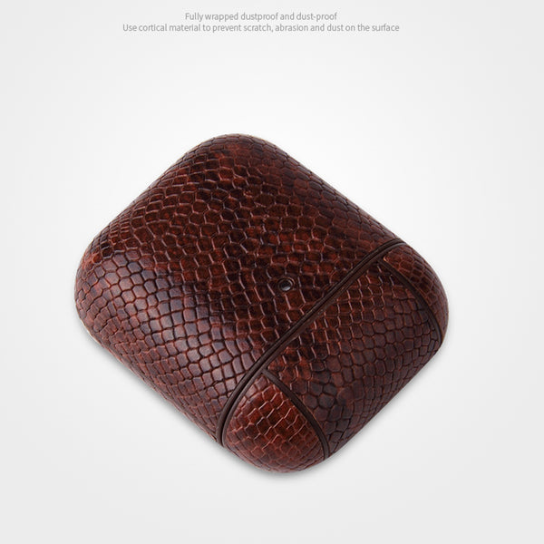 DEEPKEE original nubuck handmade full-grain genuine leather cowhide bag Airpods Pro Case Personalized Python PU Leather Monogram Customized Gift Engraved cute airpod cases apple airpods custom gift