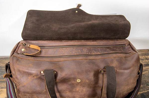 DEEPKEE original nubuck handmade full-grain genuine leather cowhide bag Marty Nubuck Duffle Bag No.S1618