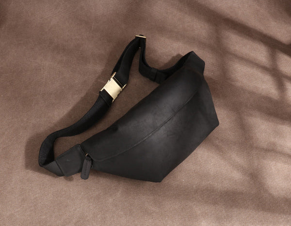 DEEPKEE original nubuck handmade full-grain genuine leather cowhide bag Leather Fanny Packs Waist Bag #2021