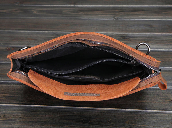 DEEPKEE original nubuck handmade full-grain genuine leather cowhide bag Classy Leather Mens Work Wirstlet Cluch Messenger Bag For Men #100072