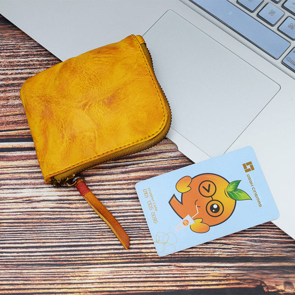 DEEPKEE original nubuck handmade full-grain genuine leather cowhide bag Vegetable Tanned Leather Handmade Old Creative Storage Bag Coin Purse 122#