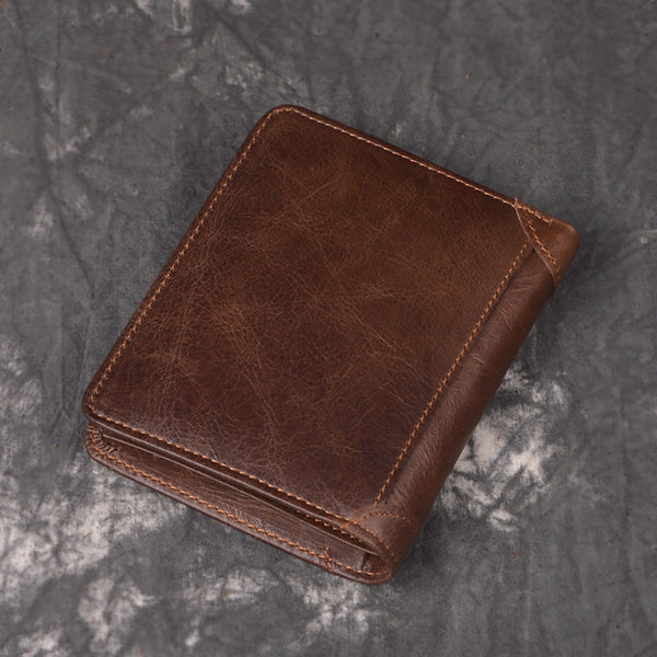 DEEPKEE original nubuck handmade full-grain genuine leather cowhide bag DEEPKEE LEATHER | Soft Cowhide Wallet No.1989