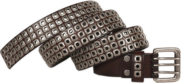 DEEPKEE original nubuck handmade full-grain genuine leather cowhide bag Punk Vapor Eye Hollowed Out Studded Cowhide Belt #210705