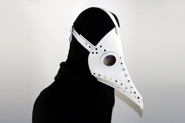 DEEPKEE original nubuck handmade full-grain genuine leather cowhide bag Fancy Plague Doctor Mask Birds Mouth Long Nose Dress Up #HG083