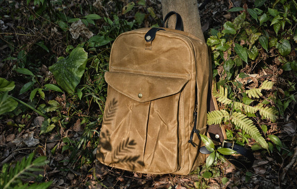 DEEPKEE original nubuck handmade full-grain genuine leather cowhide bag Outdoor canvas mountaineering backpack #5035