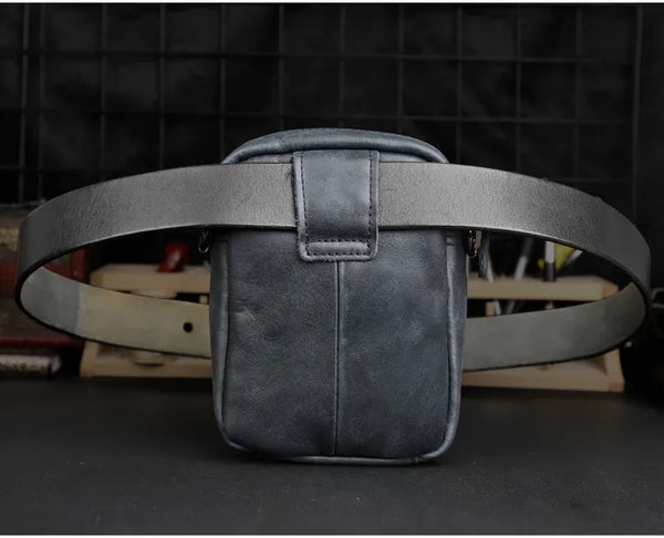 DEEPKEE original nubuck handmade full-grain genuine leather cowhide bag 2 in 1 Shoulder Bag,Genuine Leather Crossbody Waist Belt Bag No.8133