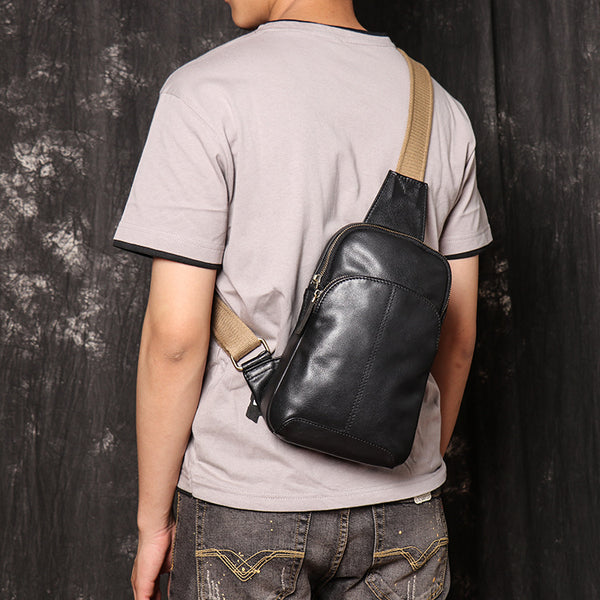 DEEPKEE original nubuck handmade full-grain genuine leather cowhide bag Leather Fitted Sling Bag No.3393