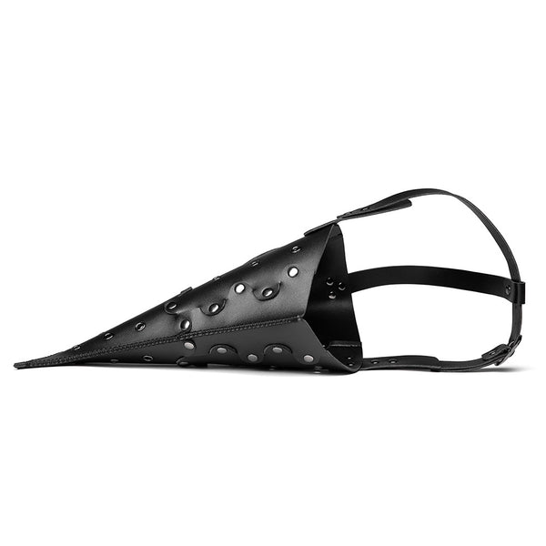 DEEPKEE original nubuck handmade full-grain genuine leather cowhide bag Gothic Cosplay Punk pointed Bird Beak Leather Face Mask #FPBM014