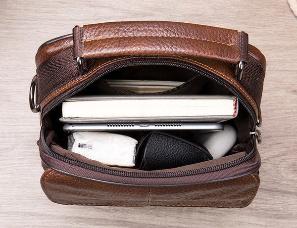 DEEPKEE original nubuck handmade full-grain genuine leather cowhide bag Deepkee Handcraft Cowhide Crossbody Side Bag #6037