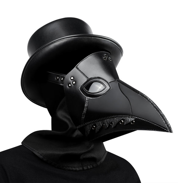 DEEPKEE original nubuck handmade full-grain genuine leather cowhide bag PU Leather Plague Doctor Mask, Scary Halloween Mask Costume Props #FPBM055