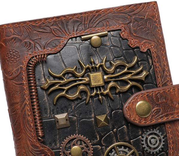 DEEPKEE original nubuck handmade full-grain genuine leather cowhide bag DEEPKEE High-end Embossed Leather Wallet #ZPBG189BN