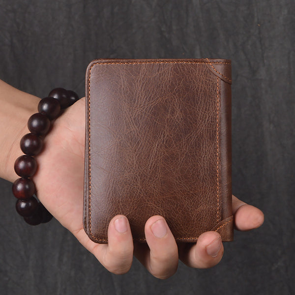 DEEPKEE original nubuck handmade full-grain genuine leather cowhide bag DEEPKEE LEATHER | Soft Cowhide Wallet No.1989