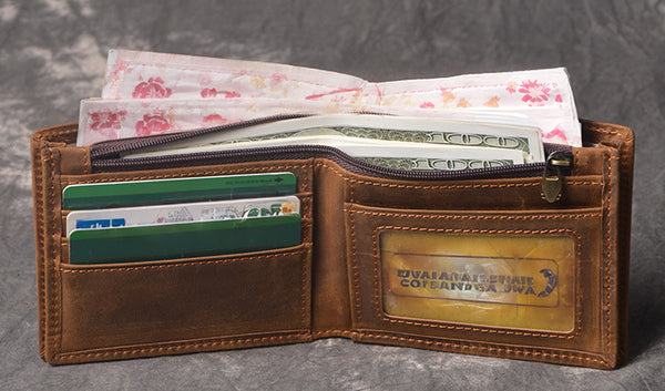 DEEPKEE original nubuck handmade full-grain genuine leather cowhide bag DEEPKEEE HANDMADE | Jock Crazy Horse Leather Bifold Wallet No.198_3